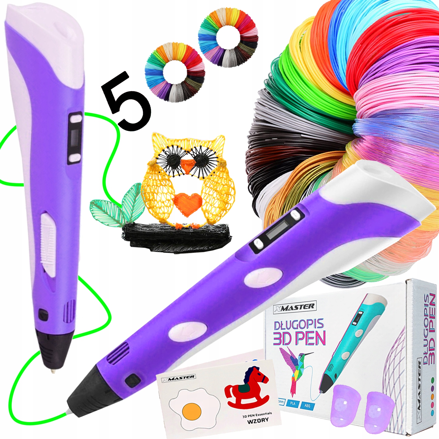 3D pero XMaster 3D-Pen 2 + 5× Filament PLA XMaster 1,75 mm 300 g viacfarebné